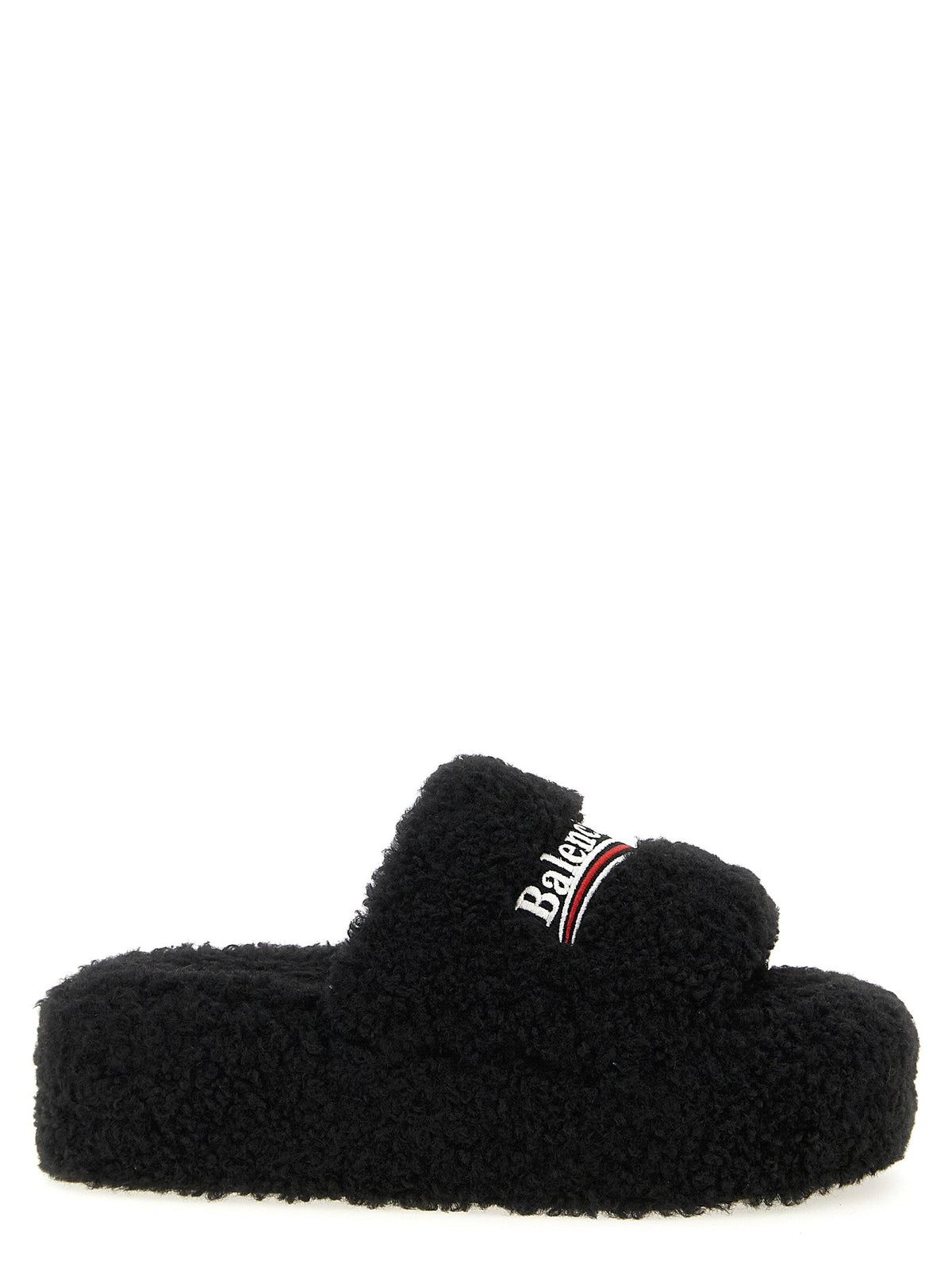 Balenciaga Black Polyester Slides