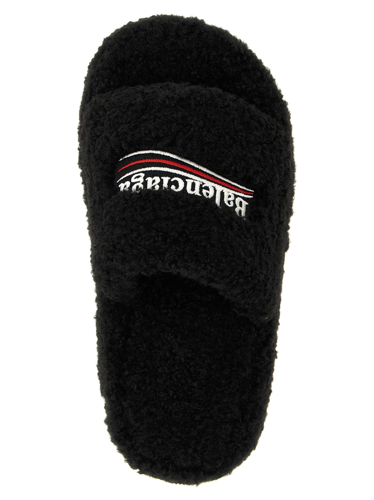 Balenciaga Black Polyester Slides