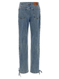 ROTATE BIRGER CHRISTENSEN Blue Cotton Straight-Leg Jeans