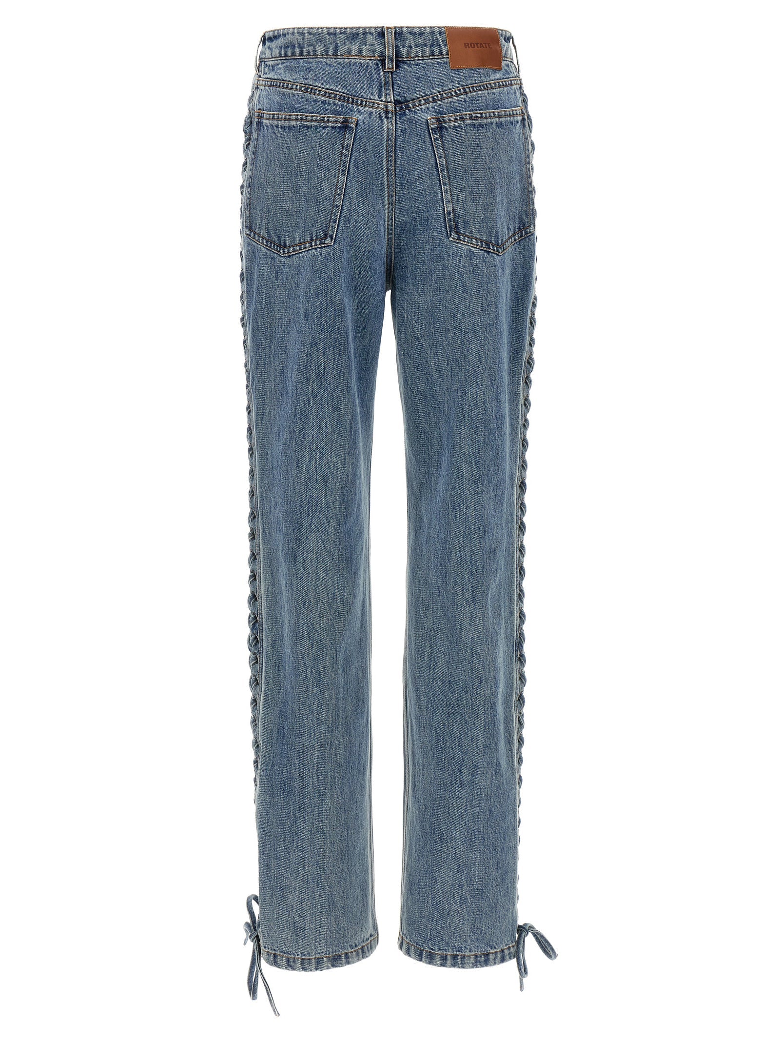 ROTATE BIRGER CHRISTENSEN Blue Cotton Straight-Leg Jeans