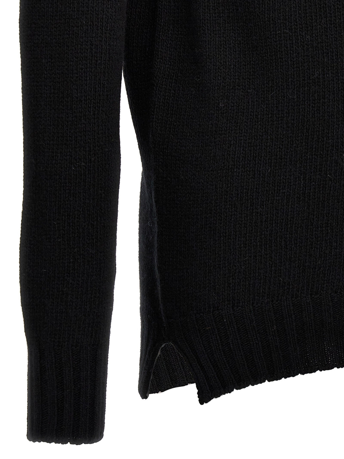 MA'RY'YA Black Virgin Wool Cardigan