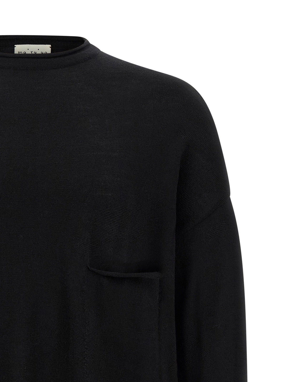 MA'RY'YA Black Virgin Wool Cardigan