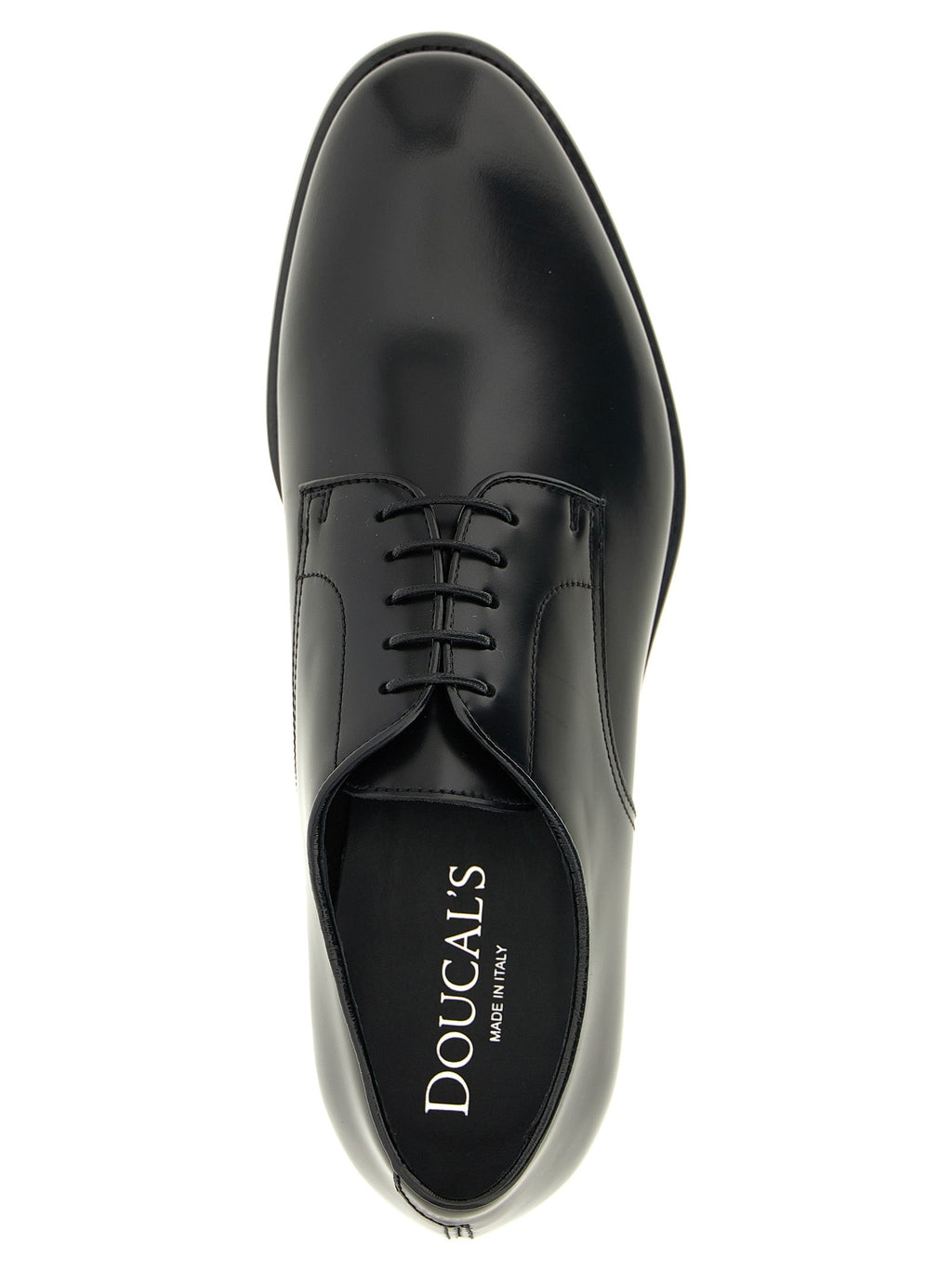 Doucal's Black Calfskin Oxfords And Derbies