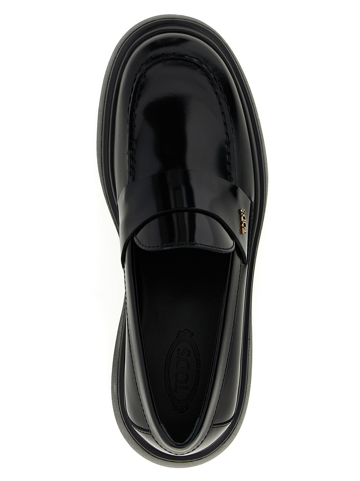 Tod's Black Calfskin Slip-On Loafers