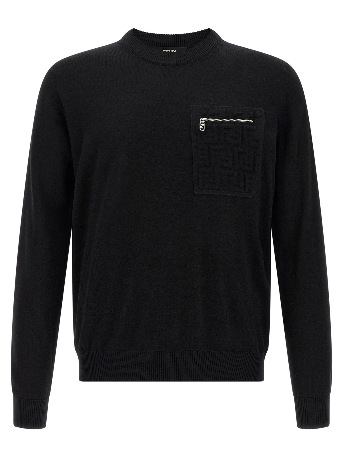 Fendi Black Virgin Wool Cardigan