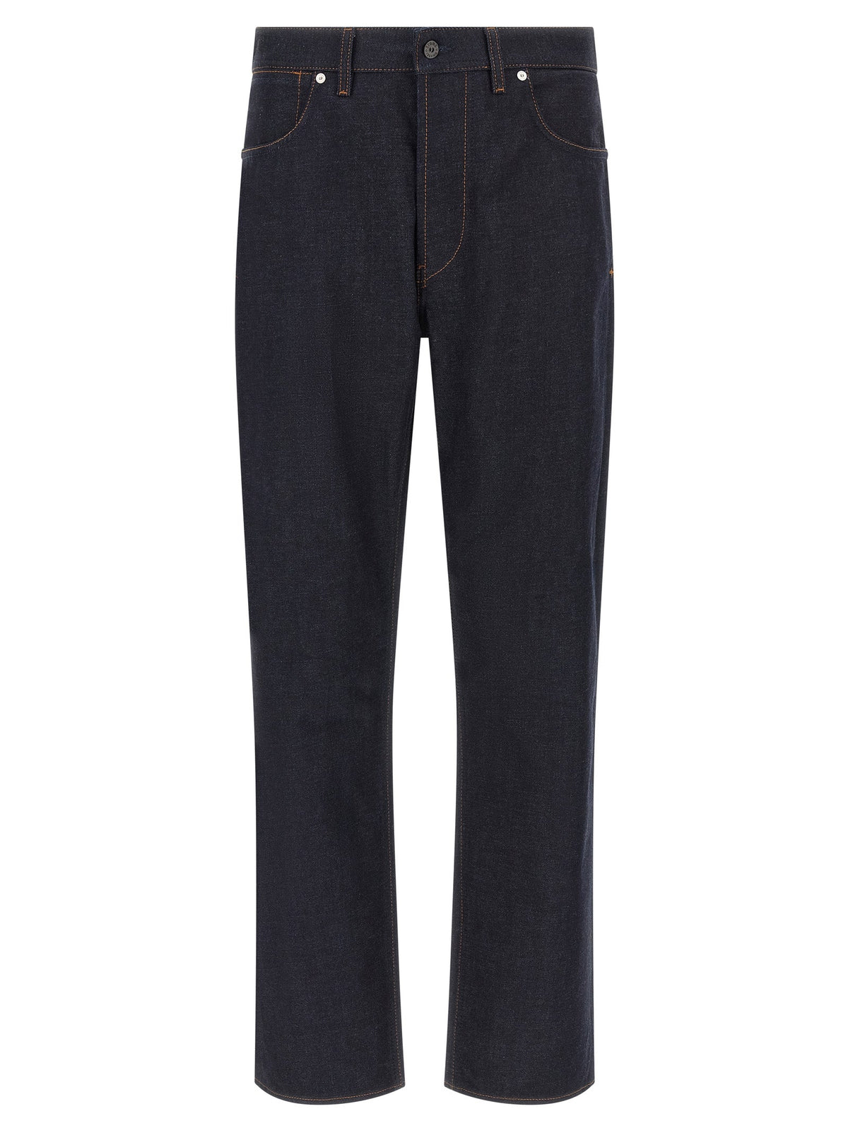 Stone Island Blue Cotton Straight-Leg Jeans