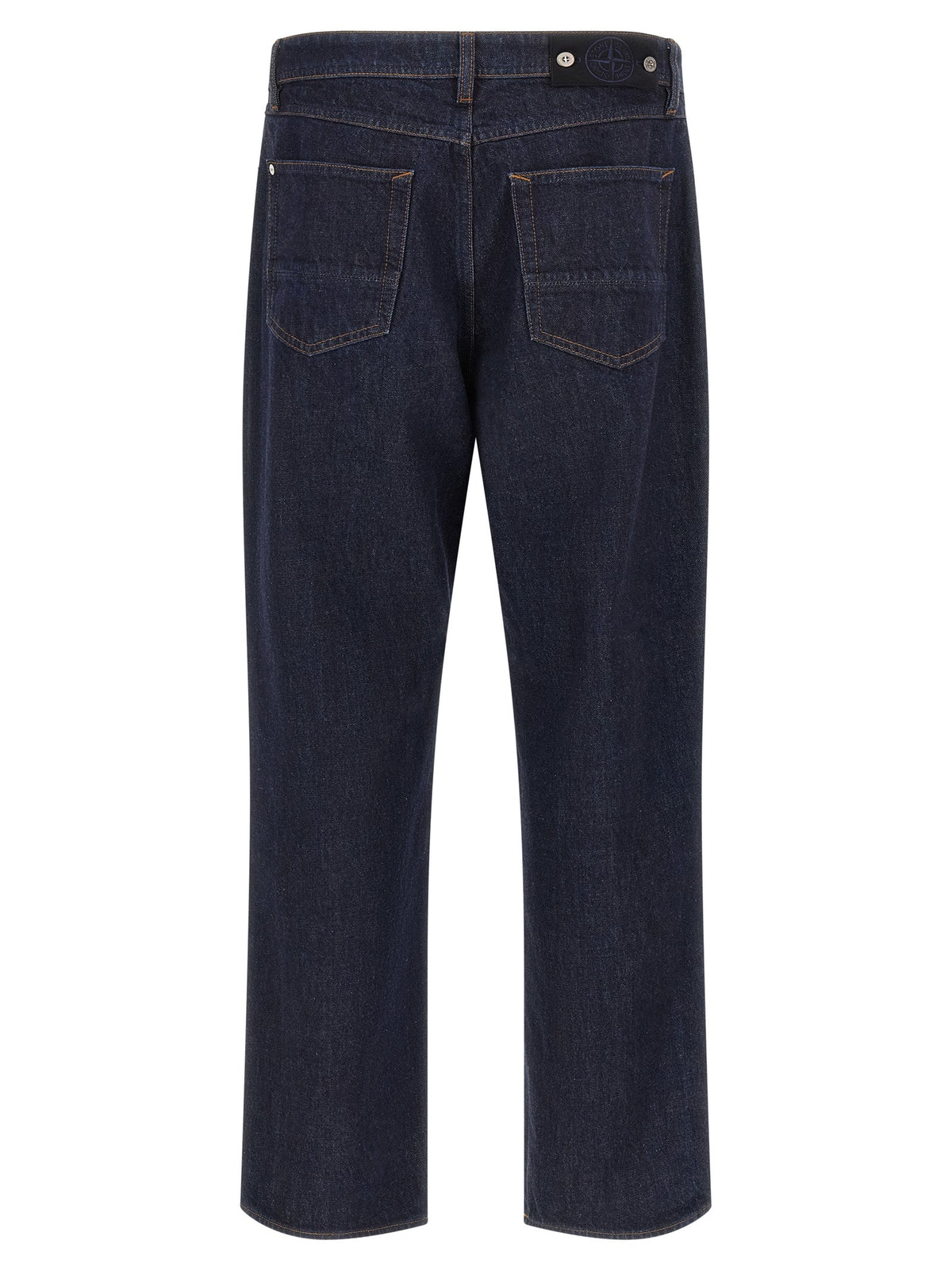 Stone Island Blue Cotton Straight-Leg Jeans