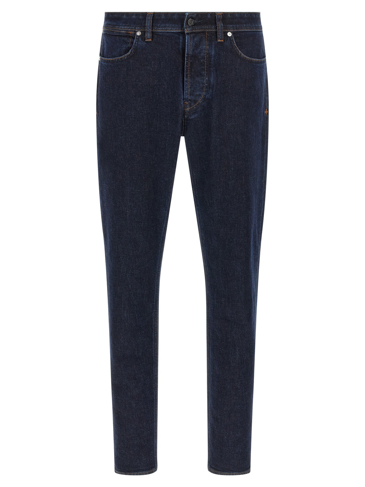 Stone Island Blue Cotton Straight-Leg Jeans
