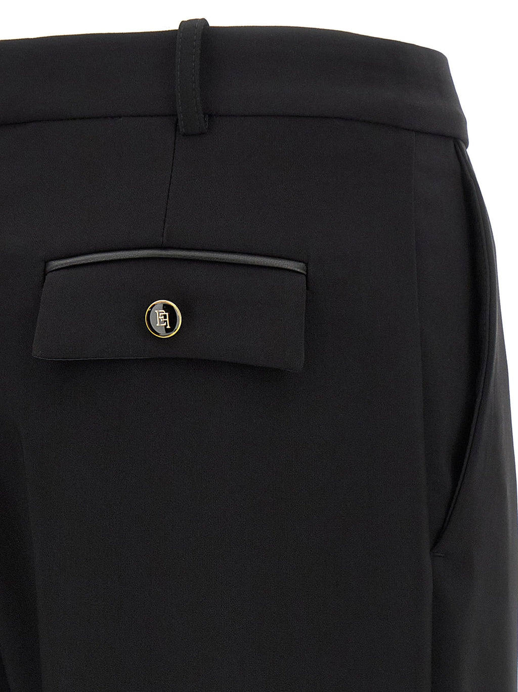 Elisabetta Franchi Black Polyester Casual Pants