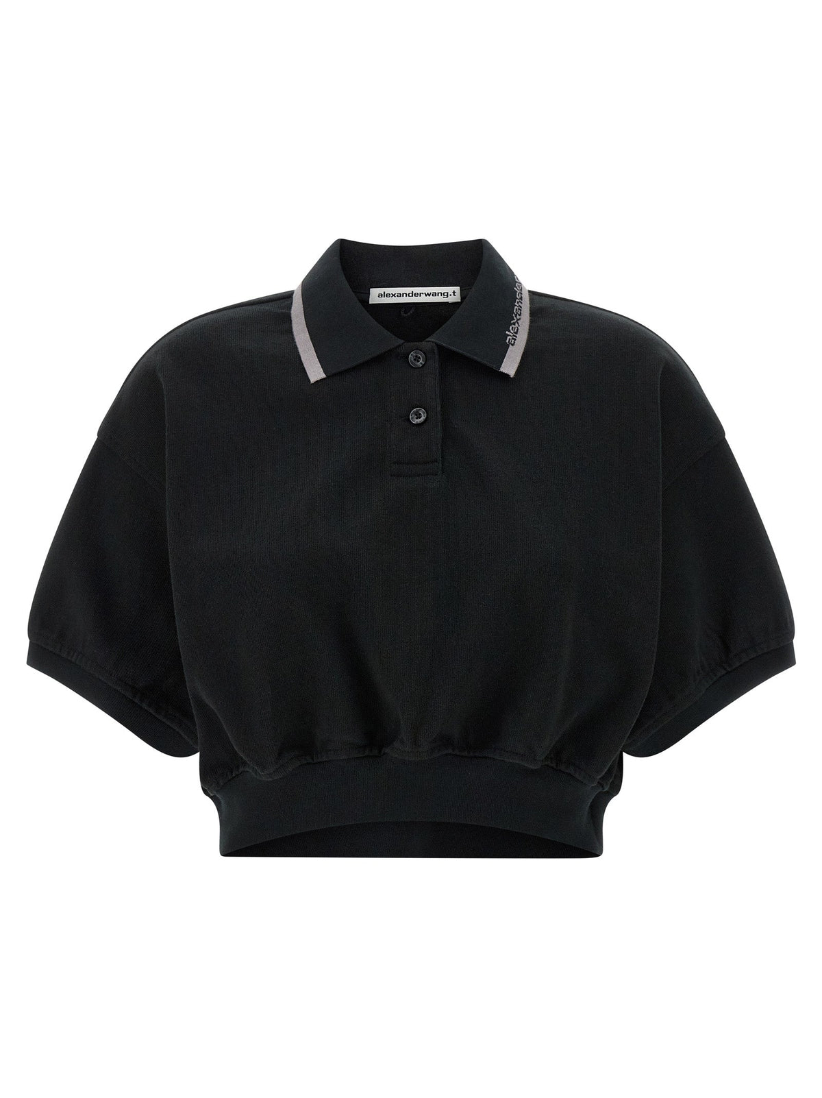 T BY ALEXANDER WANG Black Cotton Polo Shirt