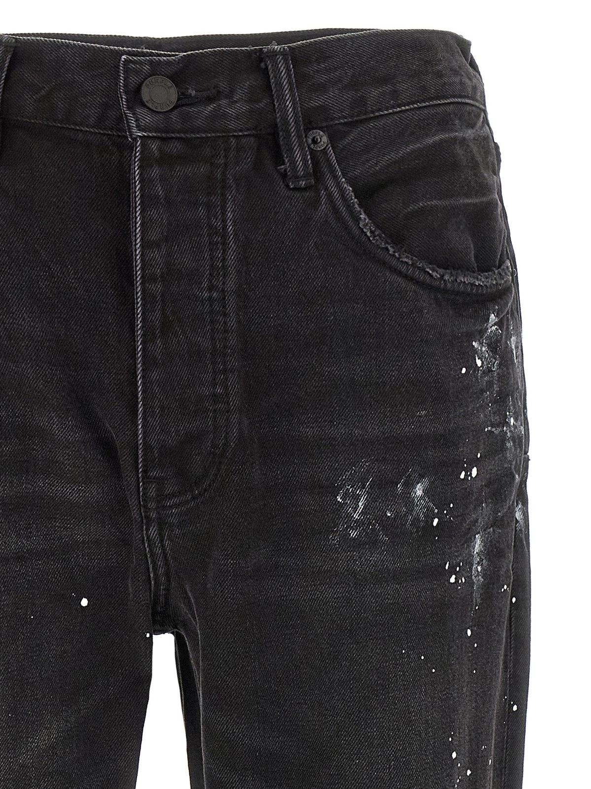 PURPLE Black Cotton Straight-Leg Jeans