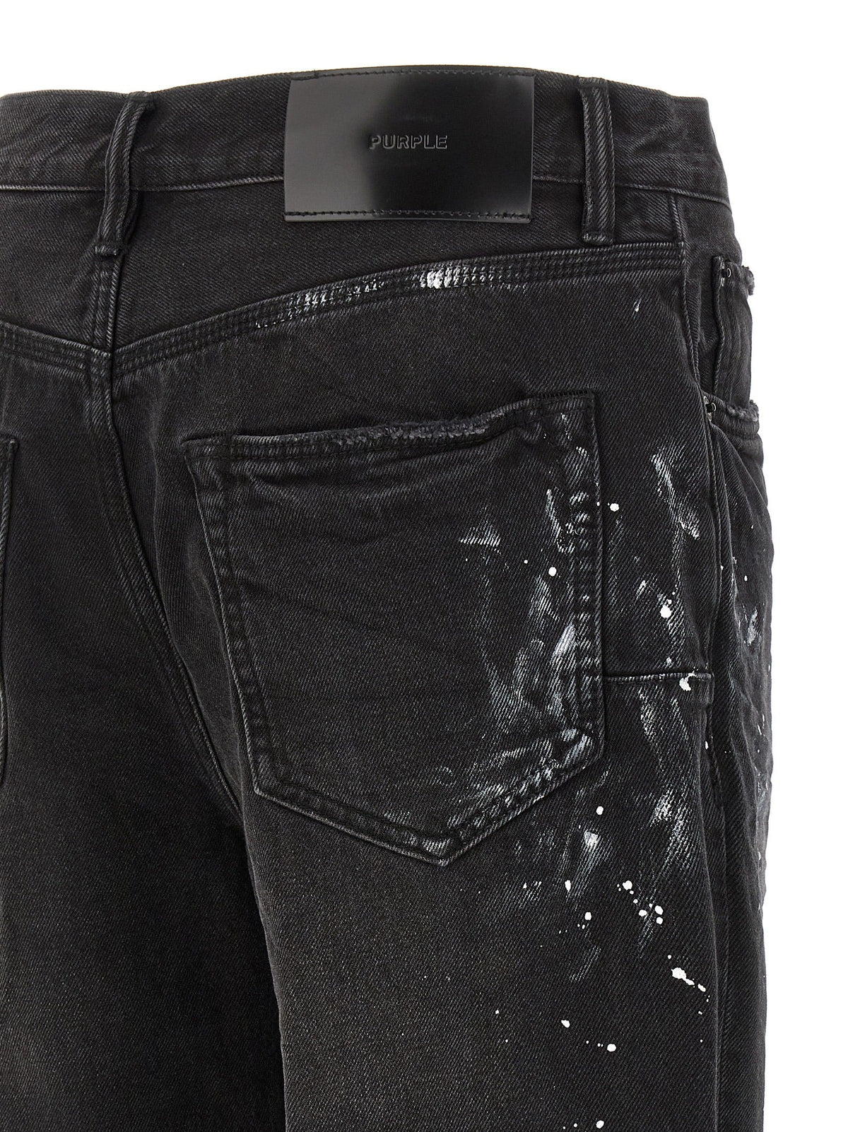PURPLE Black Cotton Straight-Leg Jeans