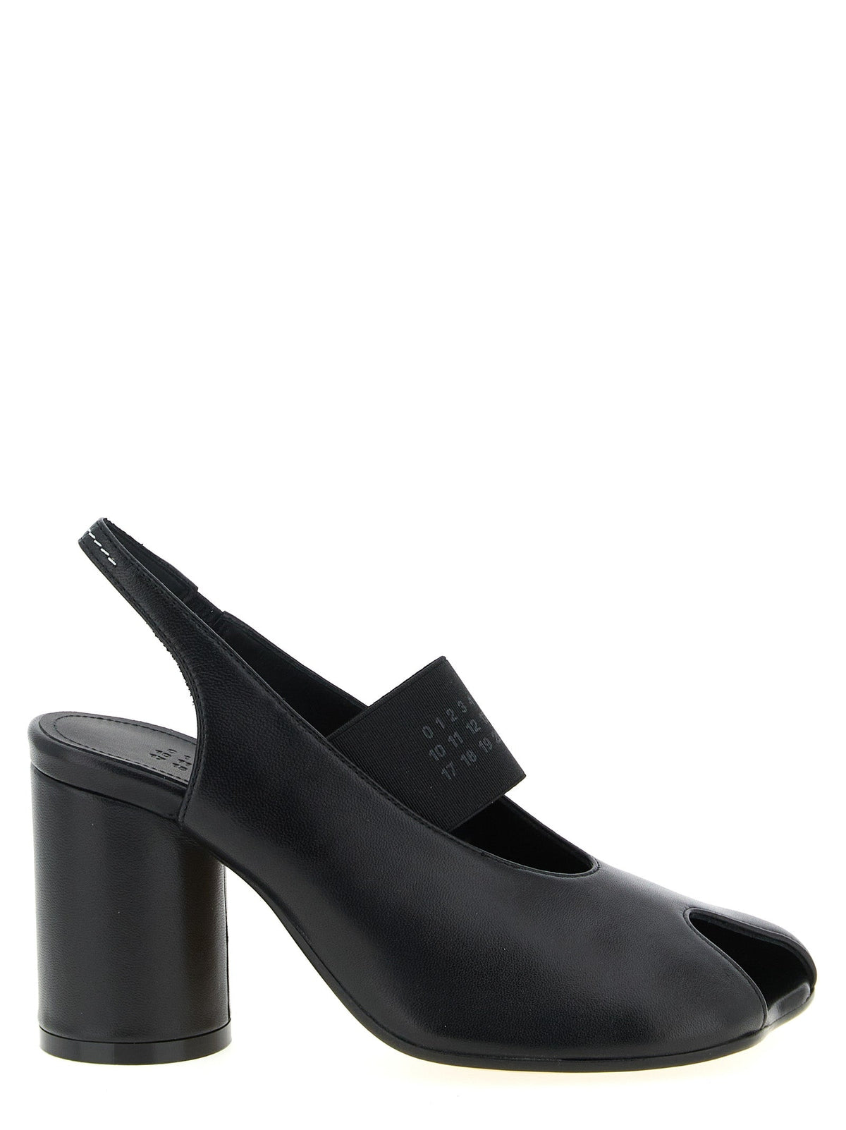 MM6 Maison Margiela Black Lamb Leather Mid Heel Pumps