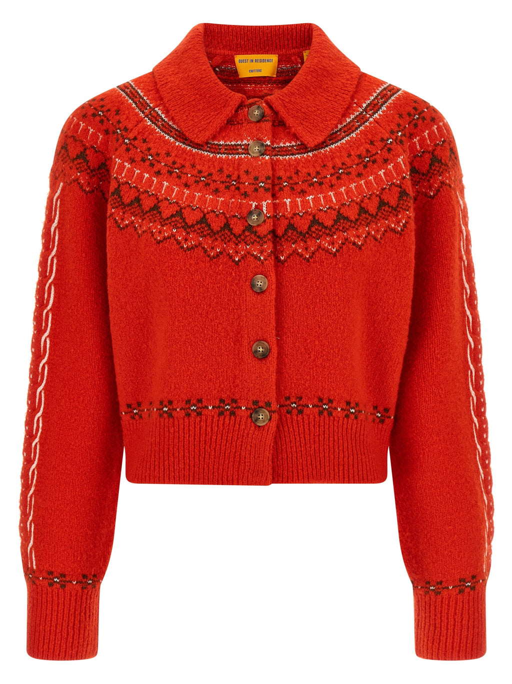 Guest in Residence Red Wool Cardigan