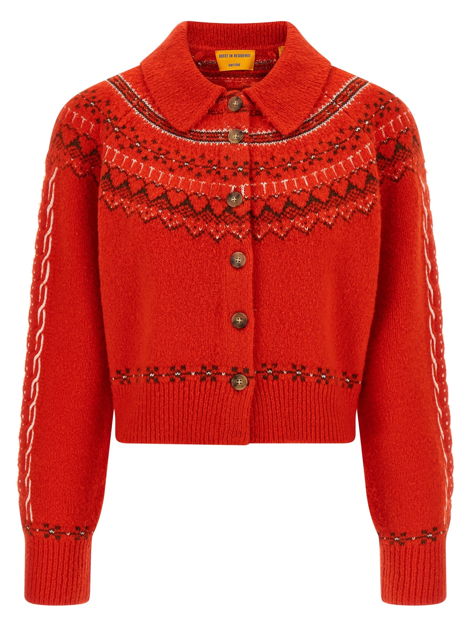 Guest in Residence Red Wool Cardigan