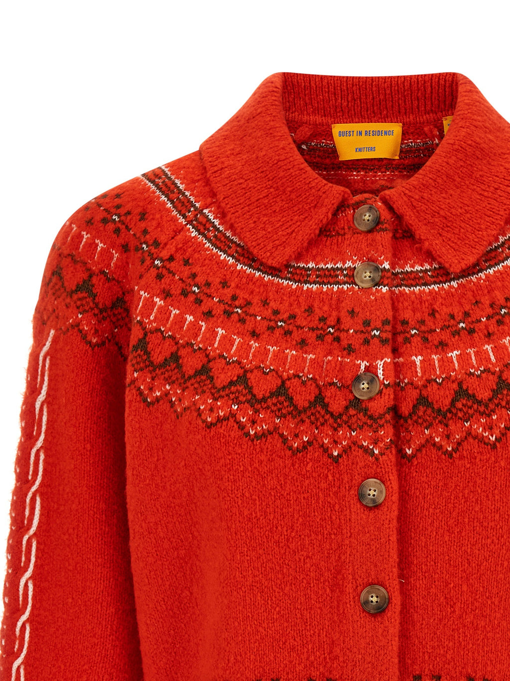 Guest in Residence Red Wool Cardigan