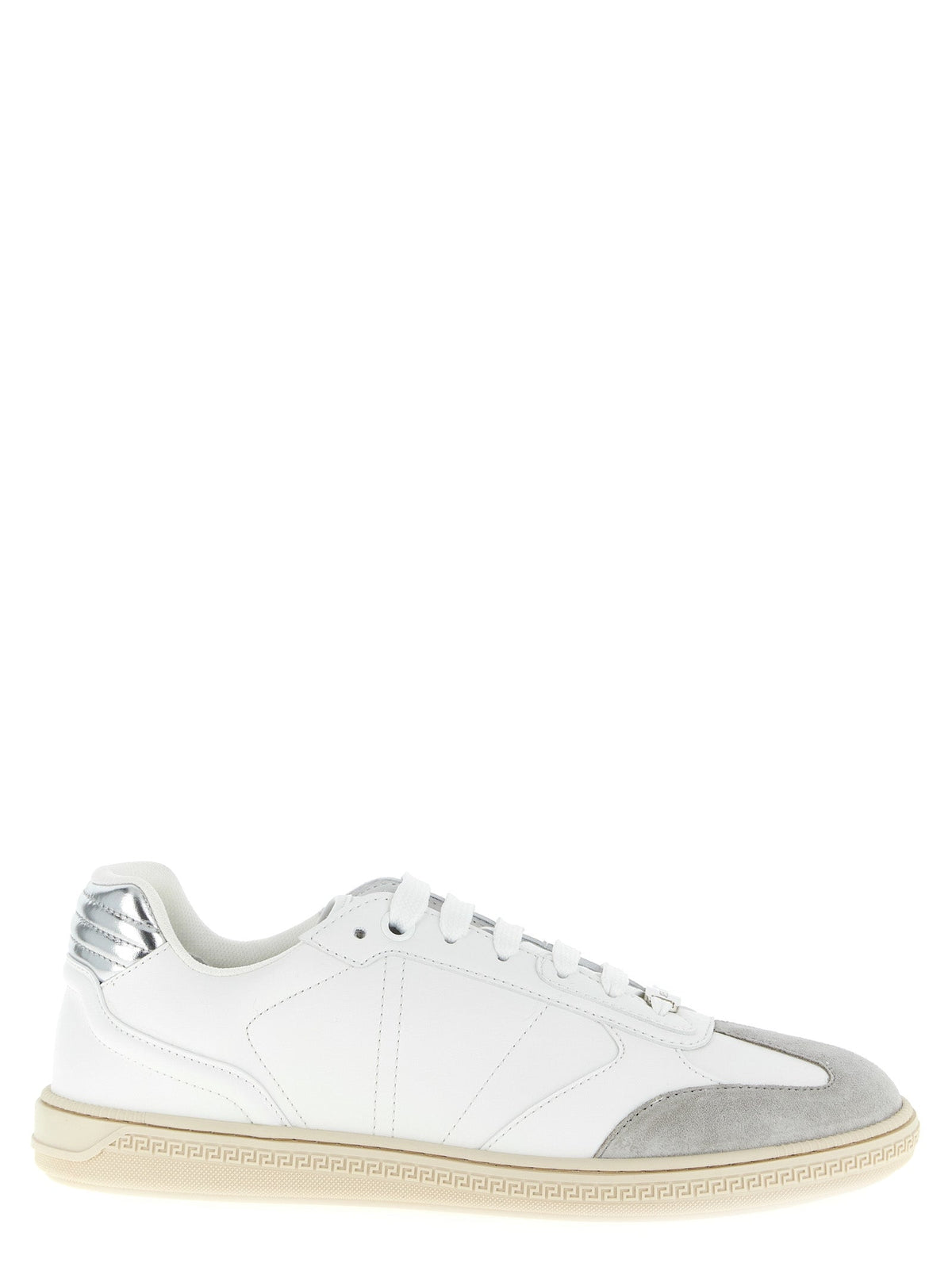 Versace White Calfskin Low Top Sneakers