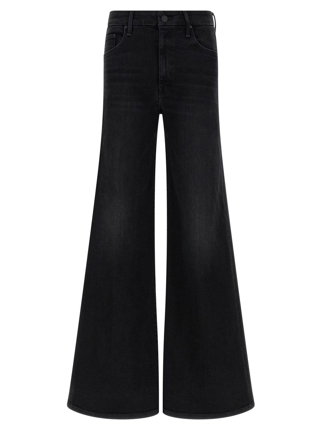 Mother Denim Black Cotton Flared Jeans