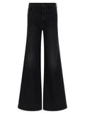 Mother Denim Black Cotton Flared Jeans