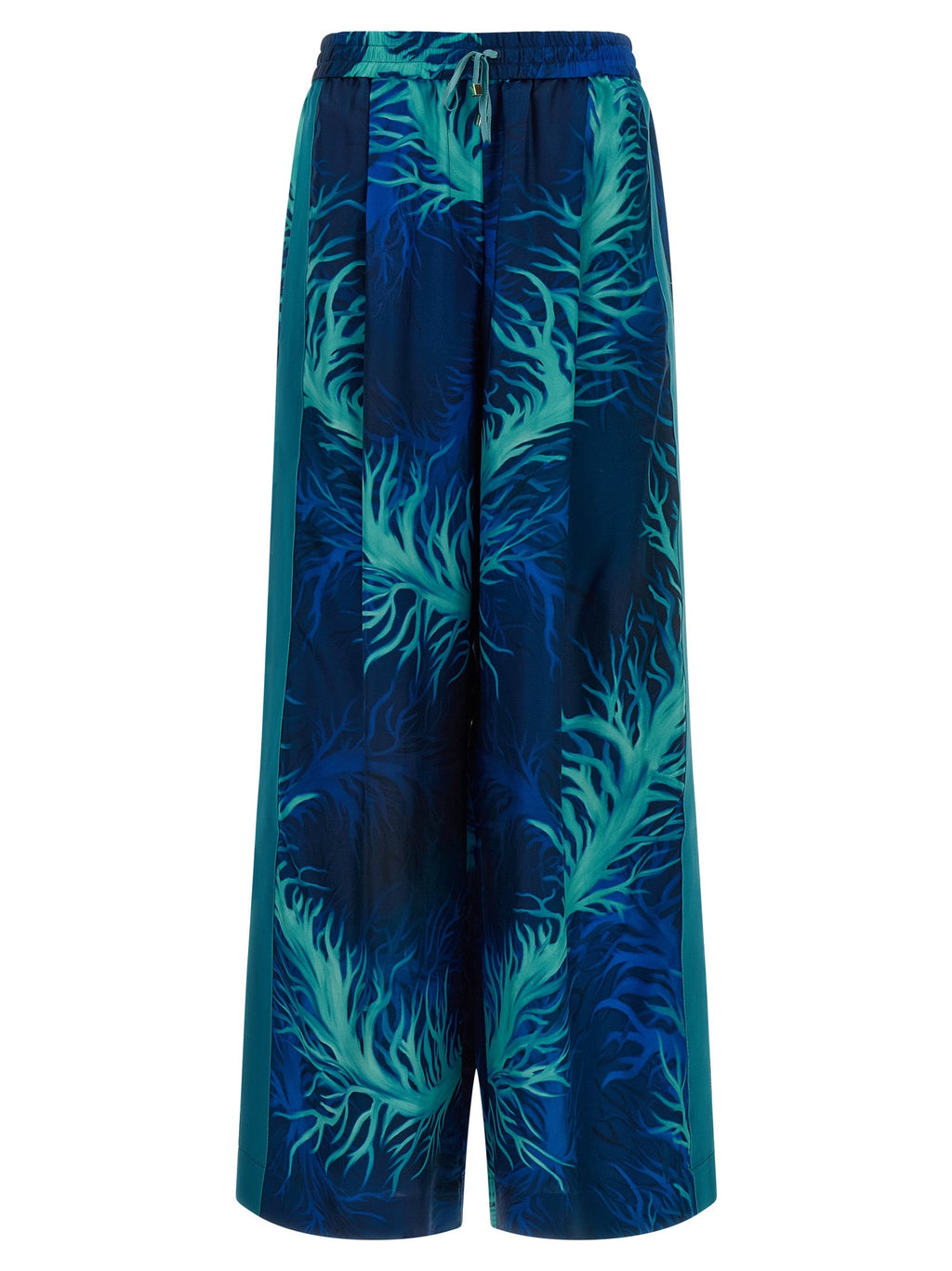 F.R.S. - FOR RESTLESS SLEEPERS Blue Silk Casual Pants