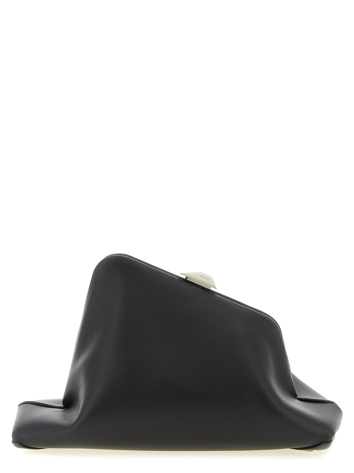 The Attico Black Calfskin Clutch Bag