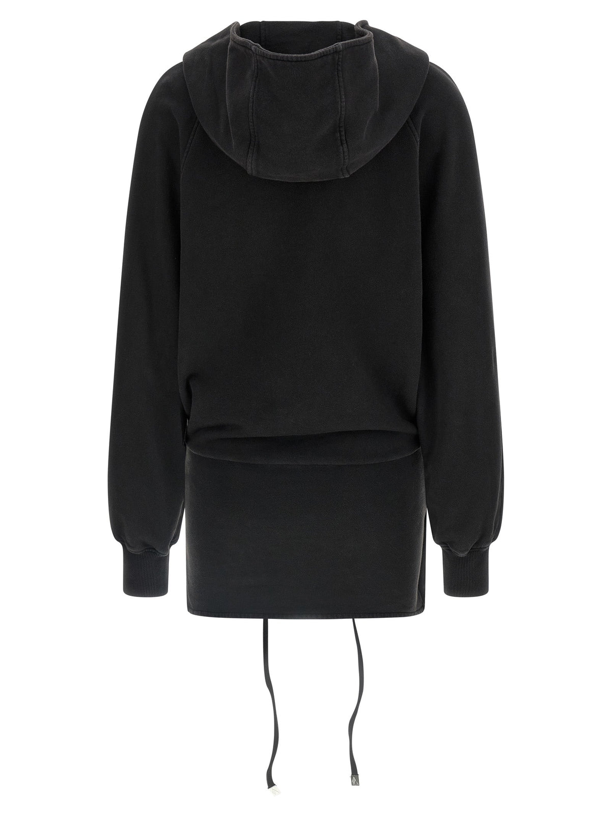 The Attico Black Cotton Short Dress