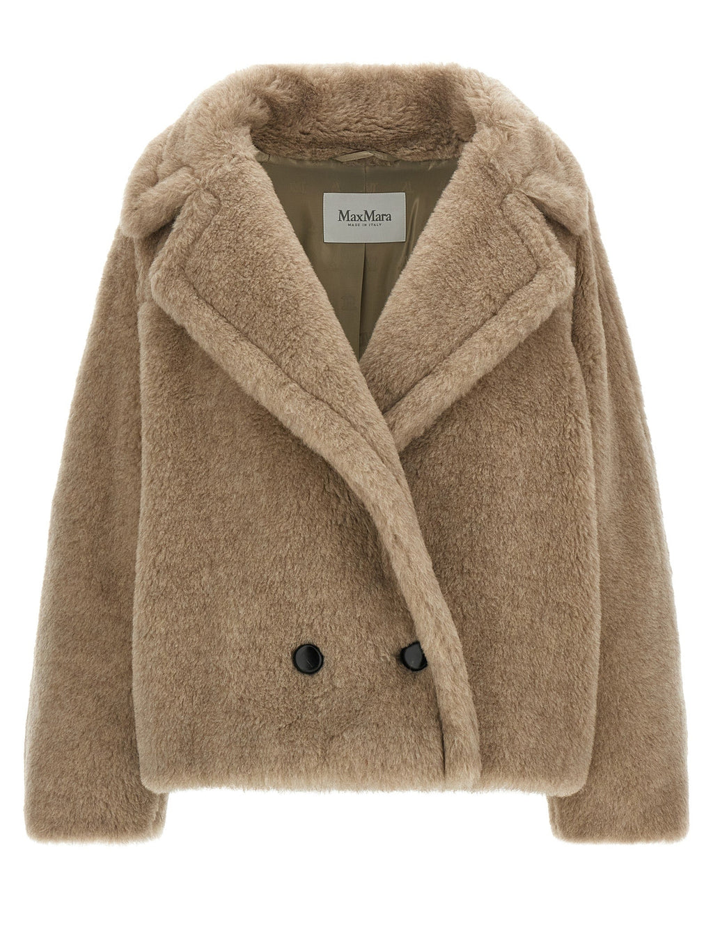 Max Mara Beige Alpaca Leather Coat