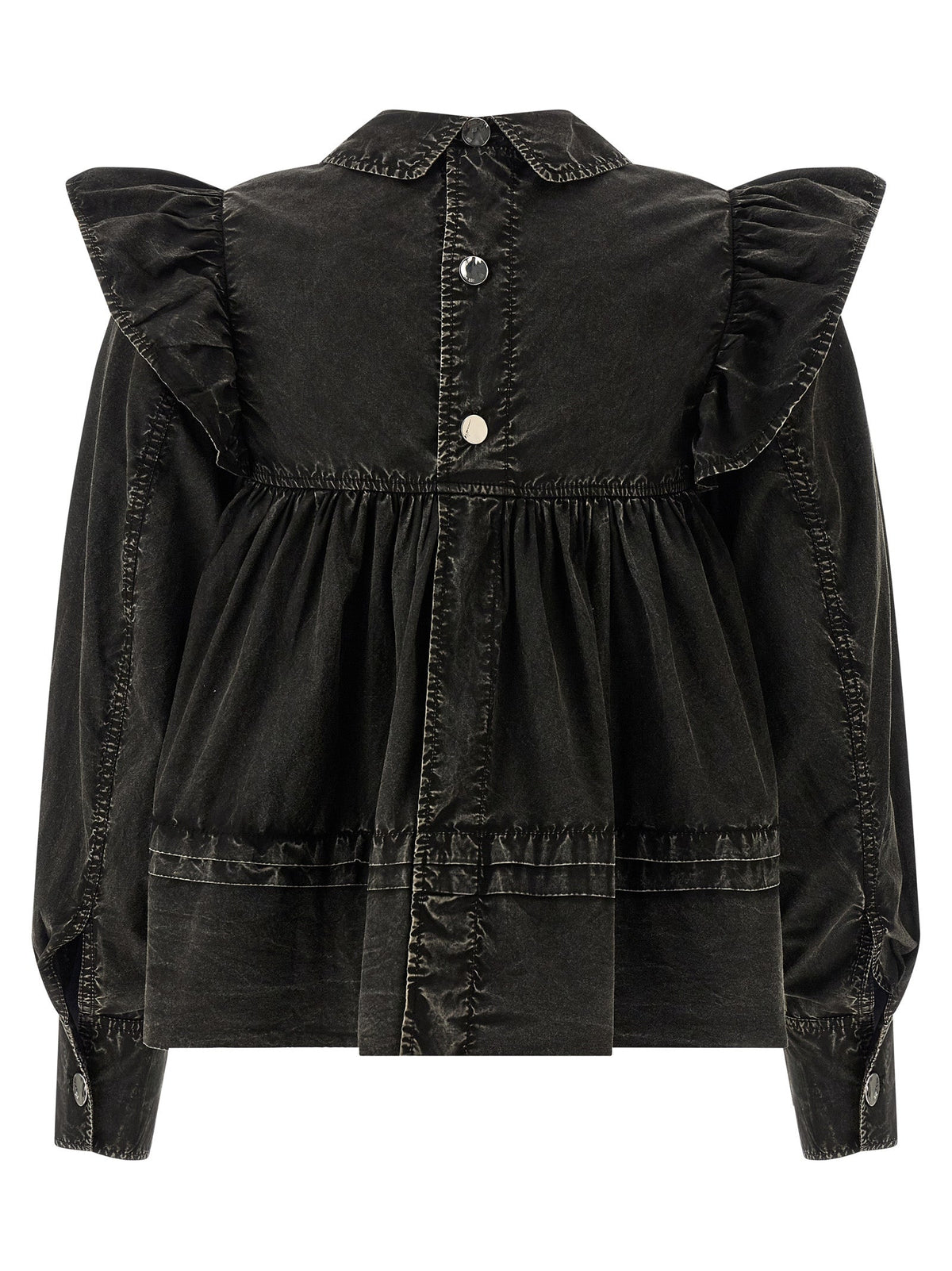 Ganni Black Organic Cotton Blouse