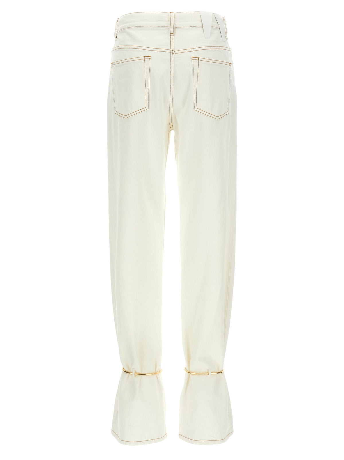 Darkpark White Cotton Straight-Leg Jeans