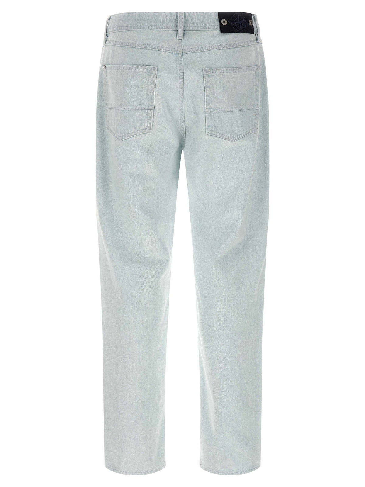 Stone Island Blue Cotton Straight-Leg Jeans