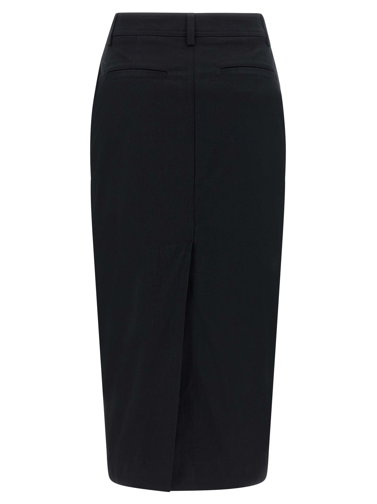 THELATEST Black Cotton Midi Skirt