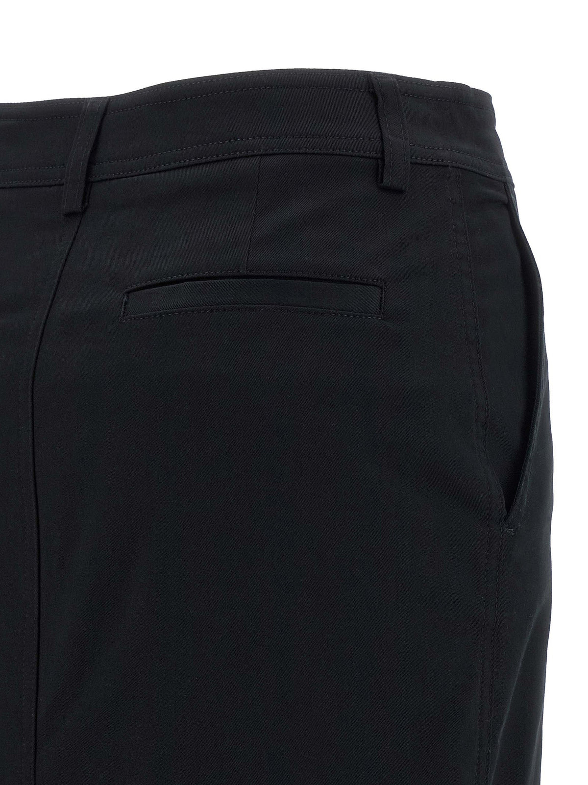 THELATEST Black Cotton Midi Skirt