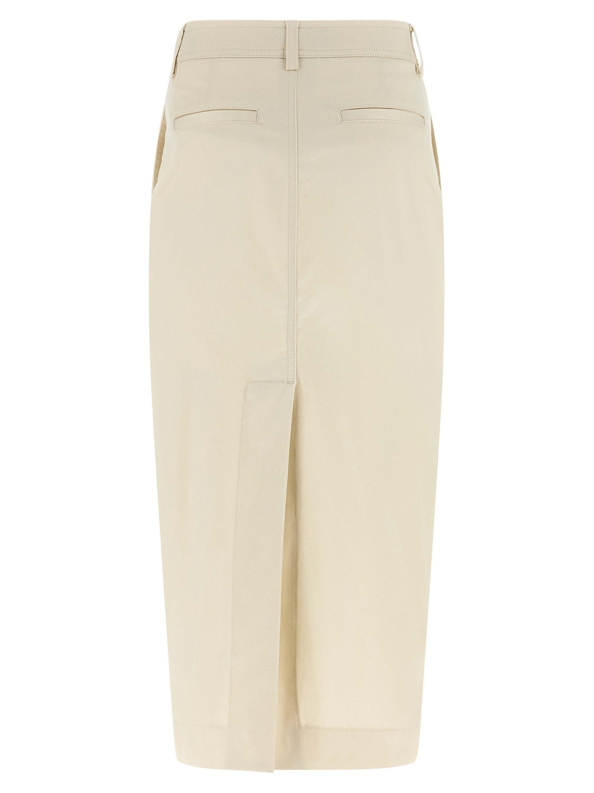 THELATEST White Cotton Midi Skirt