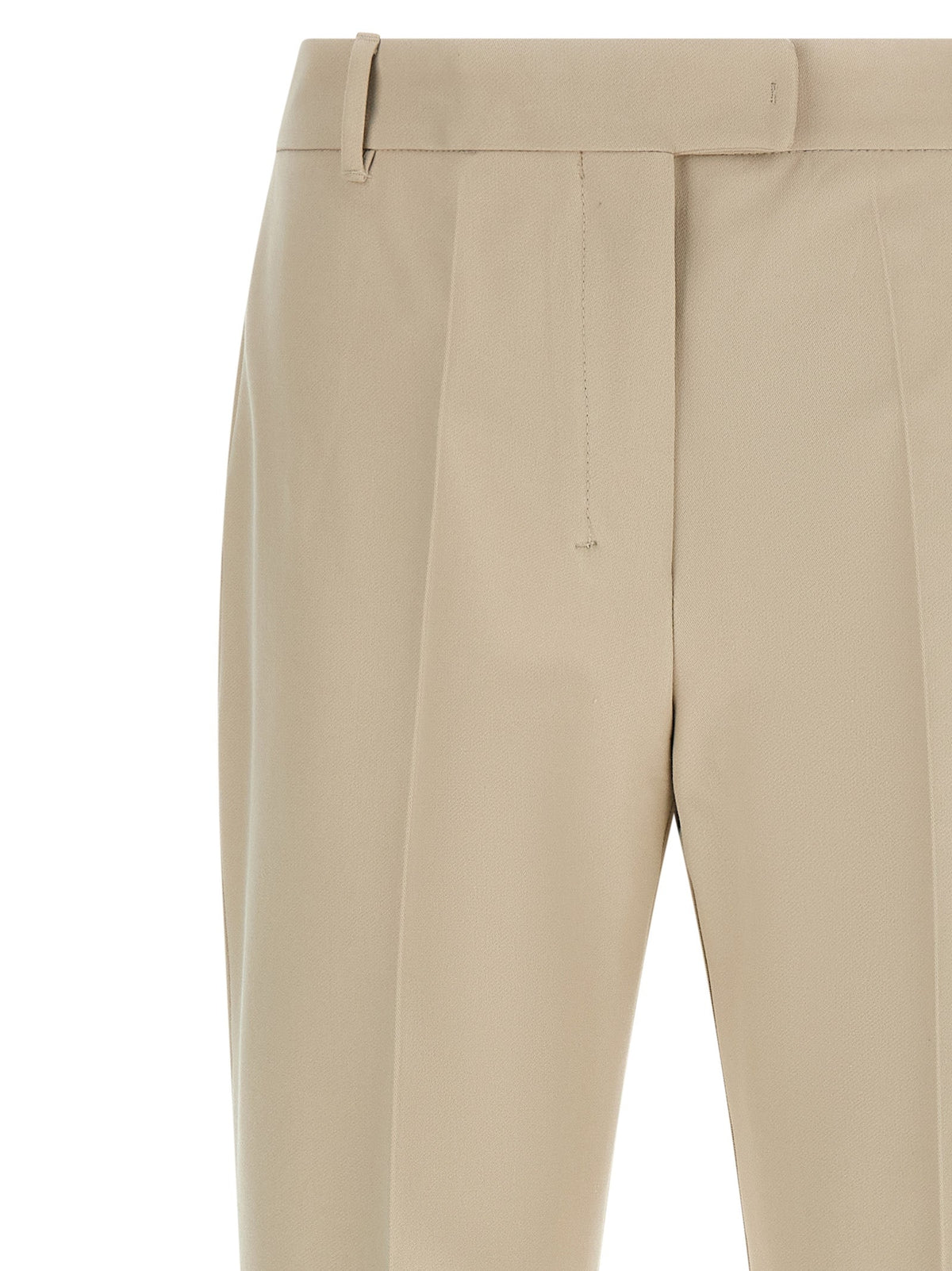 'S Max Mara Beige Cotton Cropped Pants