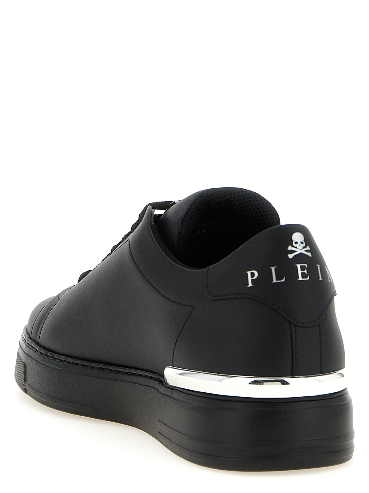 Philipp Plein Black Calfskin Low Top Sneakers