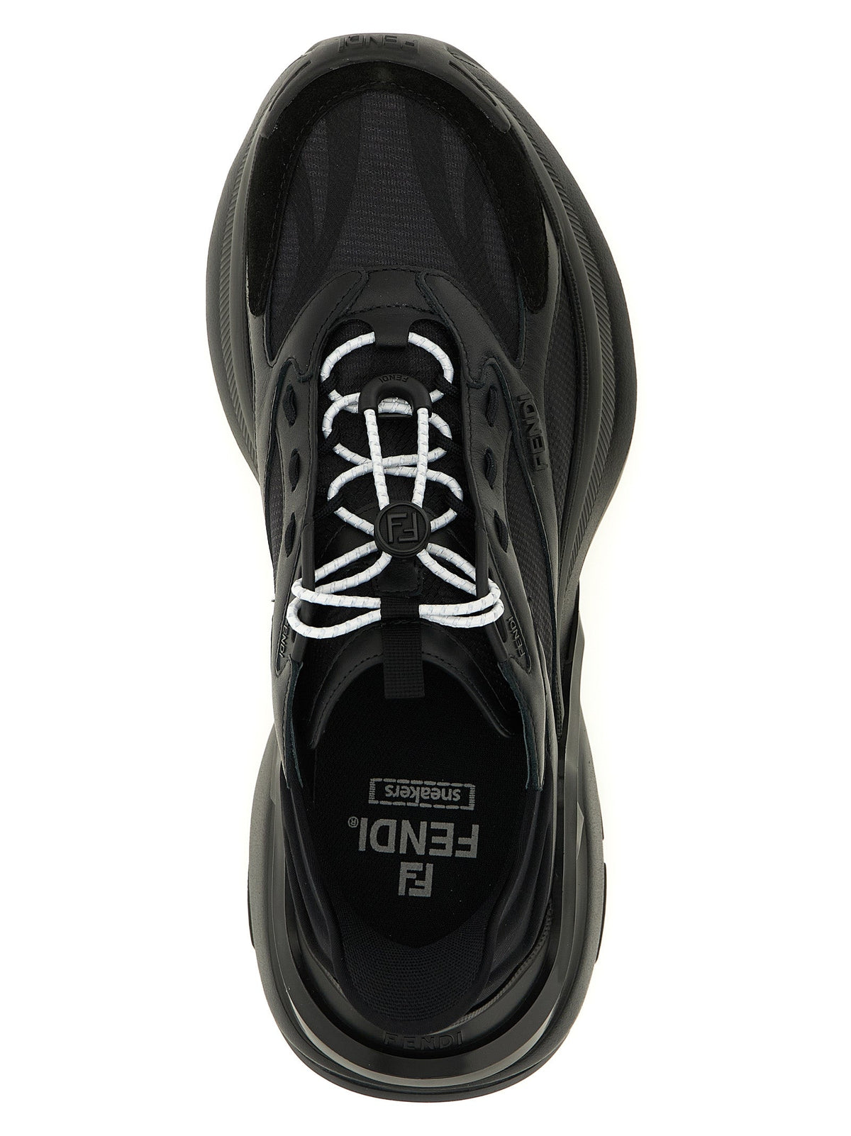 Fendi Black Calfskin Athletic Sneakers