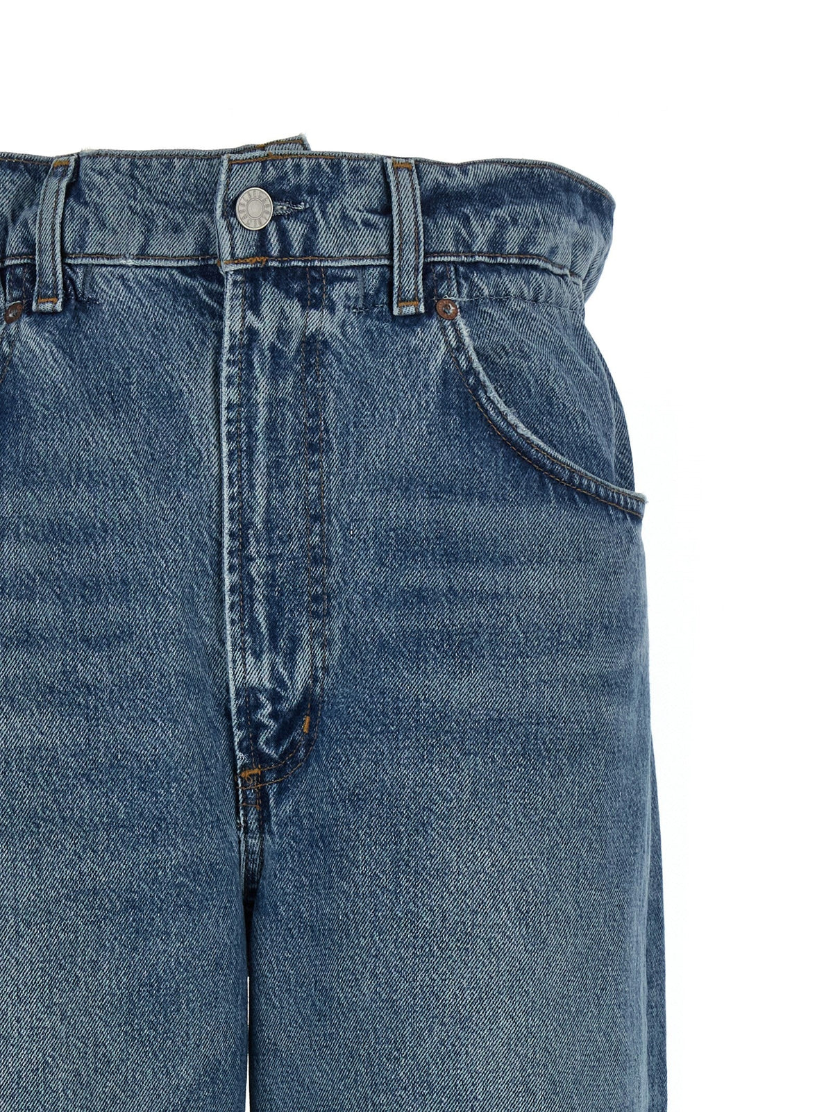 Agolde Blue Cotton Straight-Leg Jeans