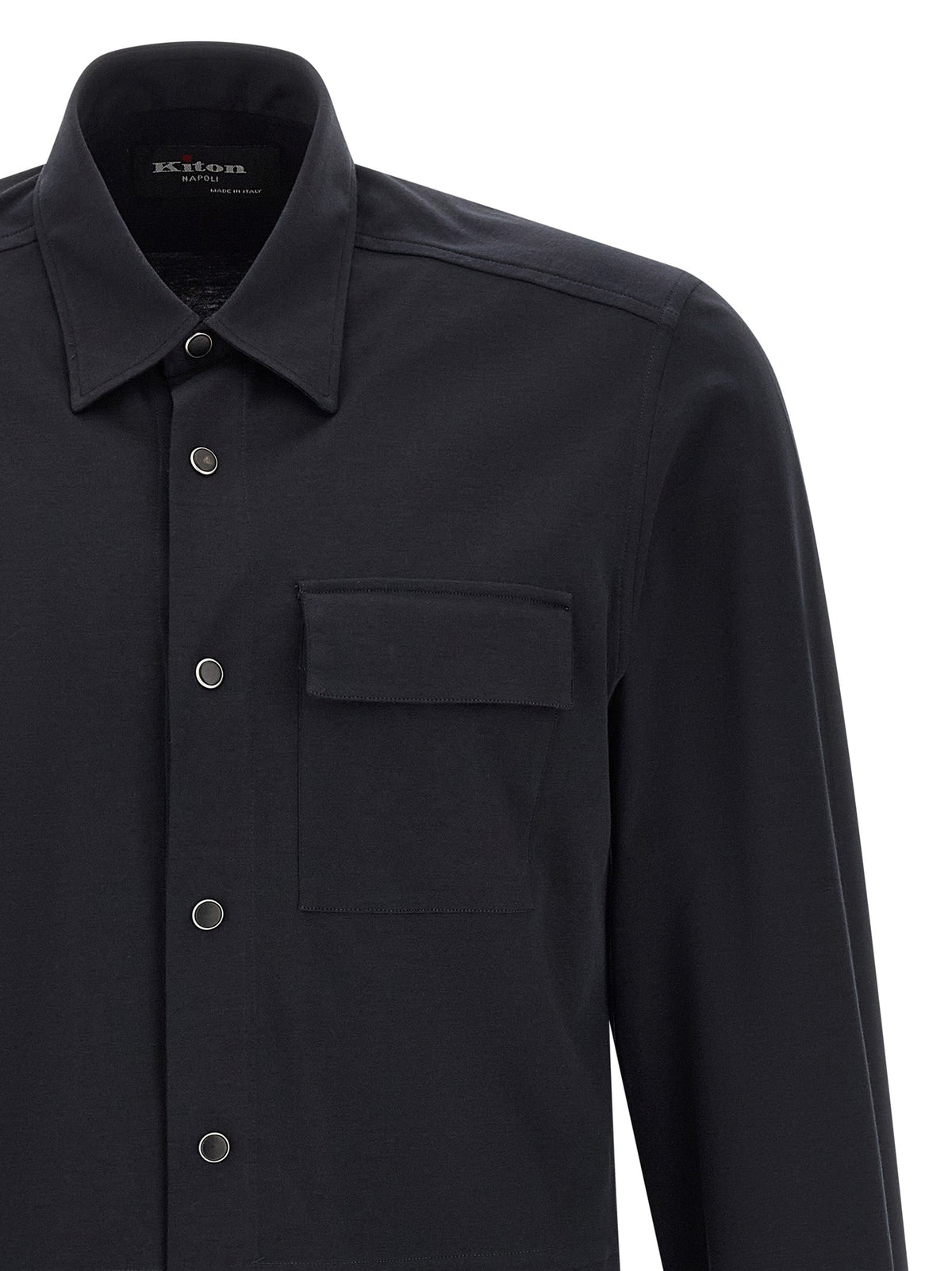 Kiton Blue Cotton Blouse