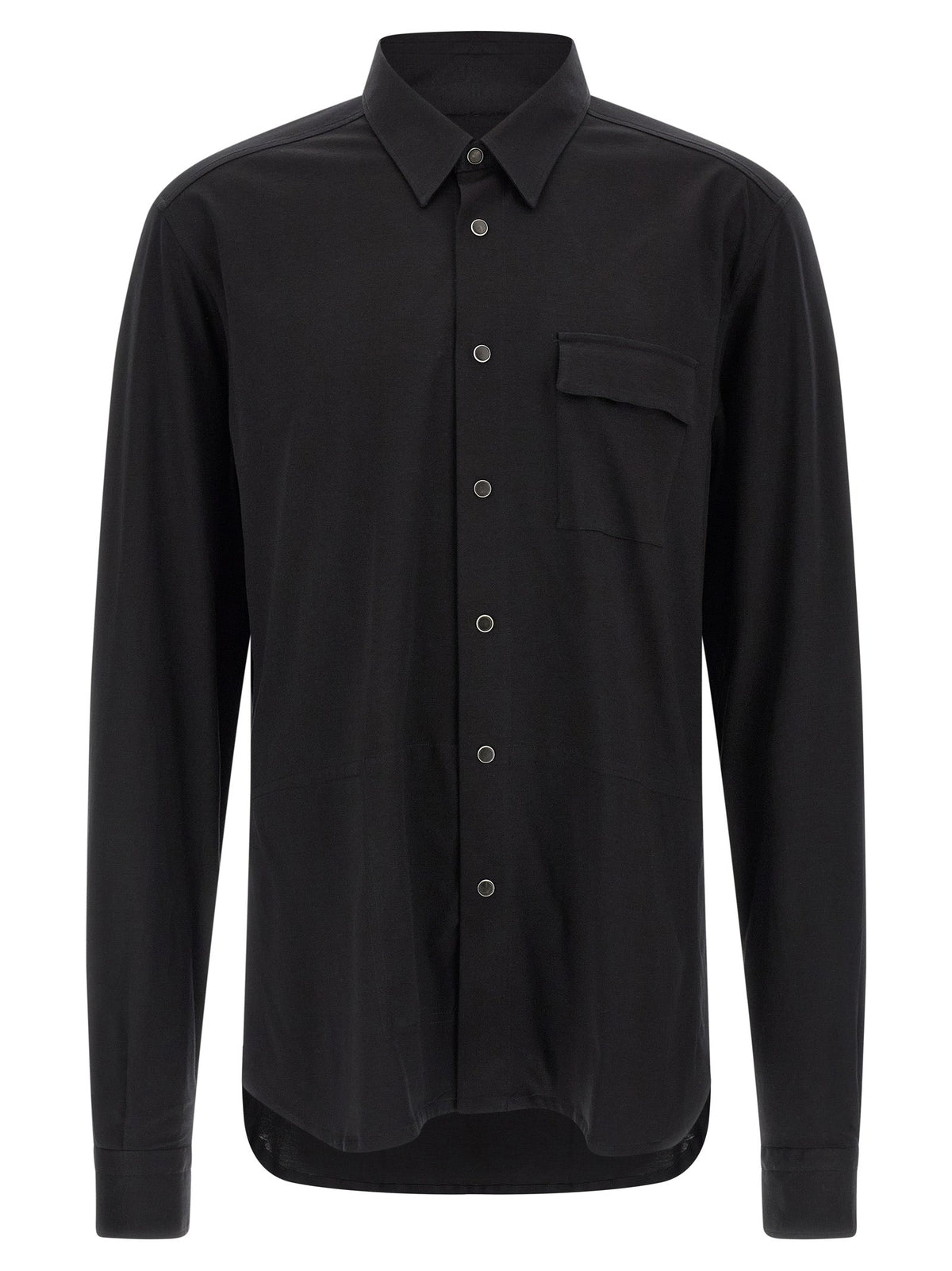 Kiton Black Cotton Blouse