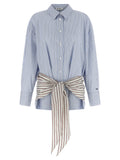 The Attico Blue Cotton Short Dress