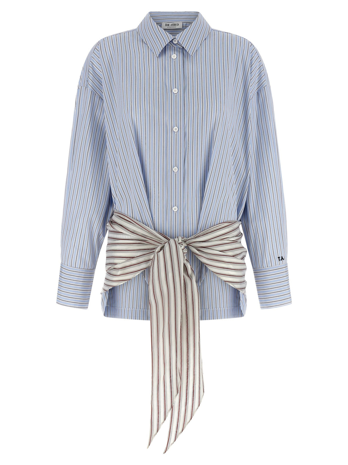 The Attico Blue Cotton Short Dress