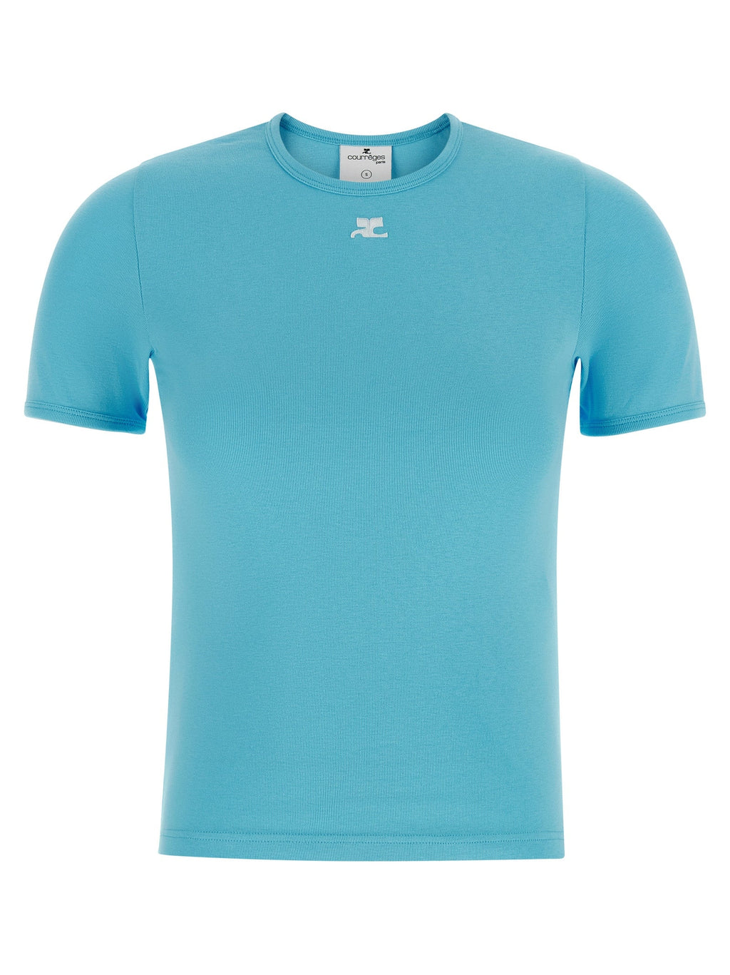 Courrèges Blue Cotton T-Shirt