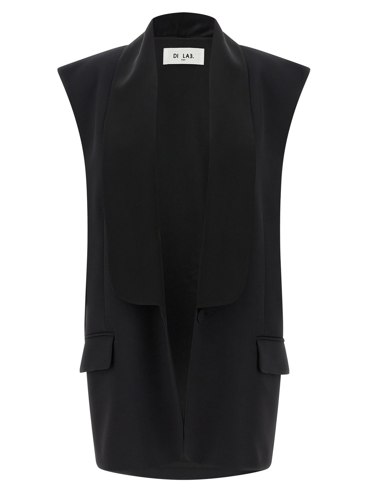 DI.LA3 PARI' Black Viscose Sleeveless Jacket
