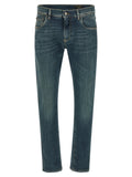 Dolce & Gabbana Blue Cotton Slim Fit Jeans