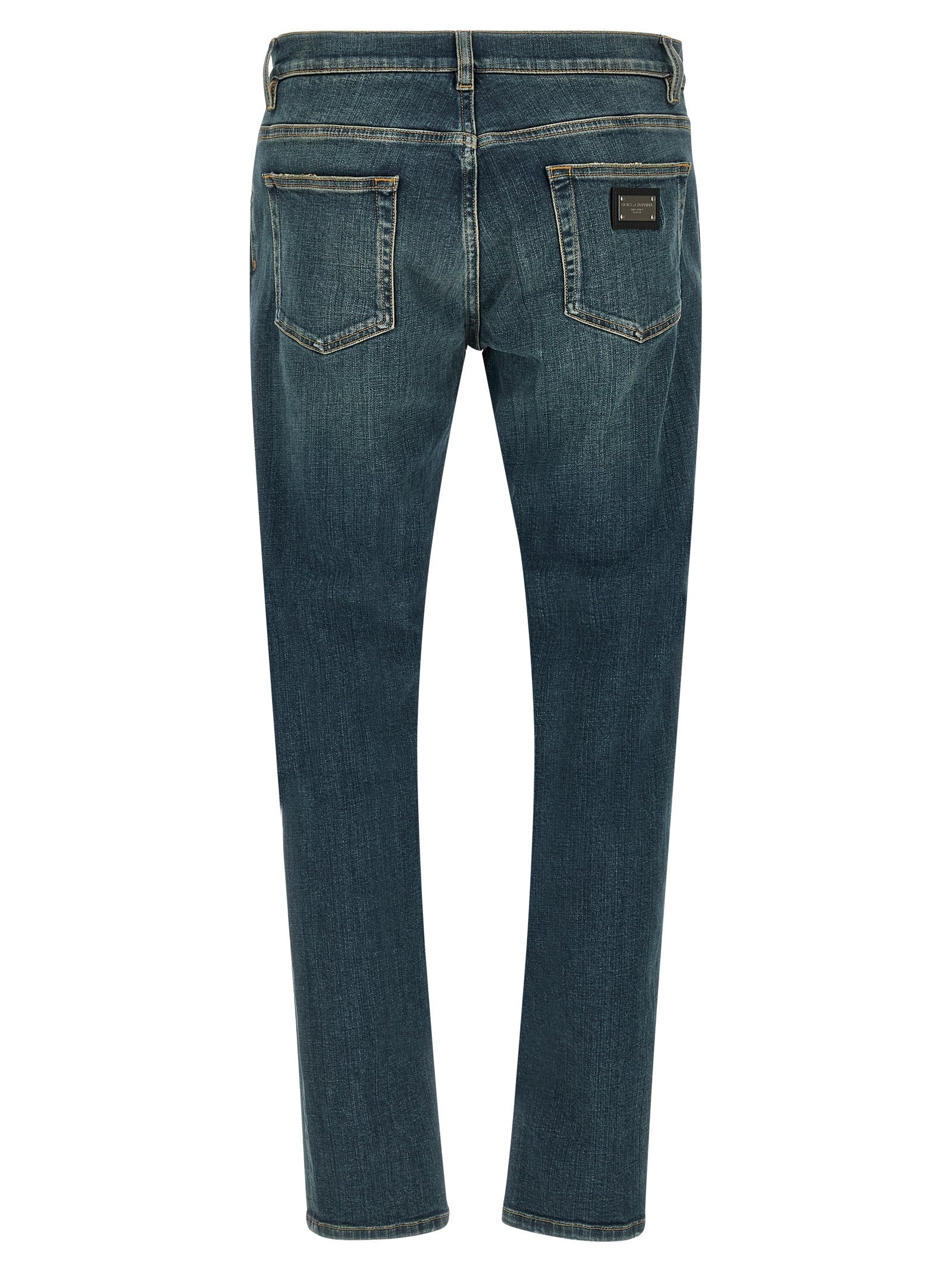 Dolce & Gabbana Blue Cotton Slim Fit Jeans