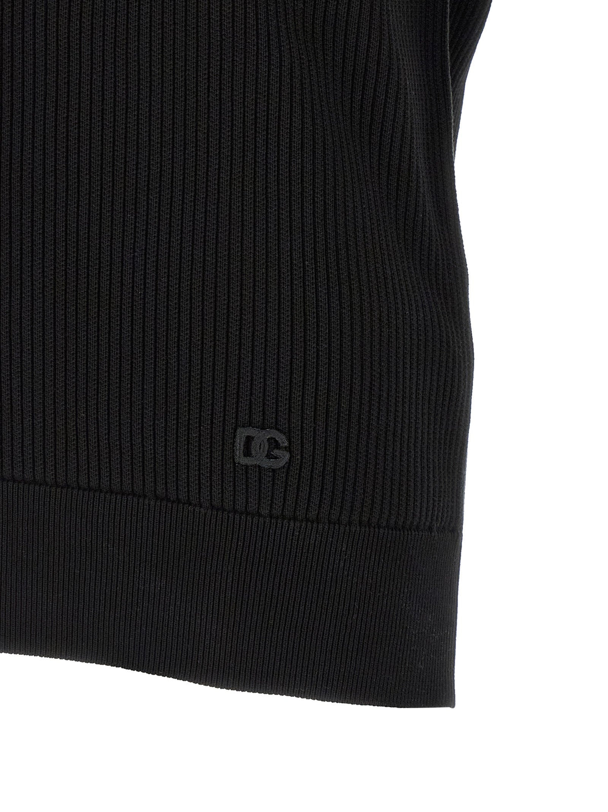 Dolce & Gabbana Black Cotton Polo Shirt