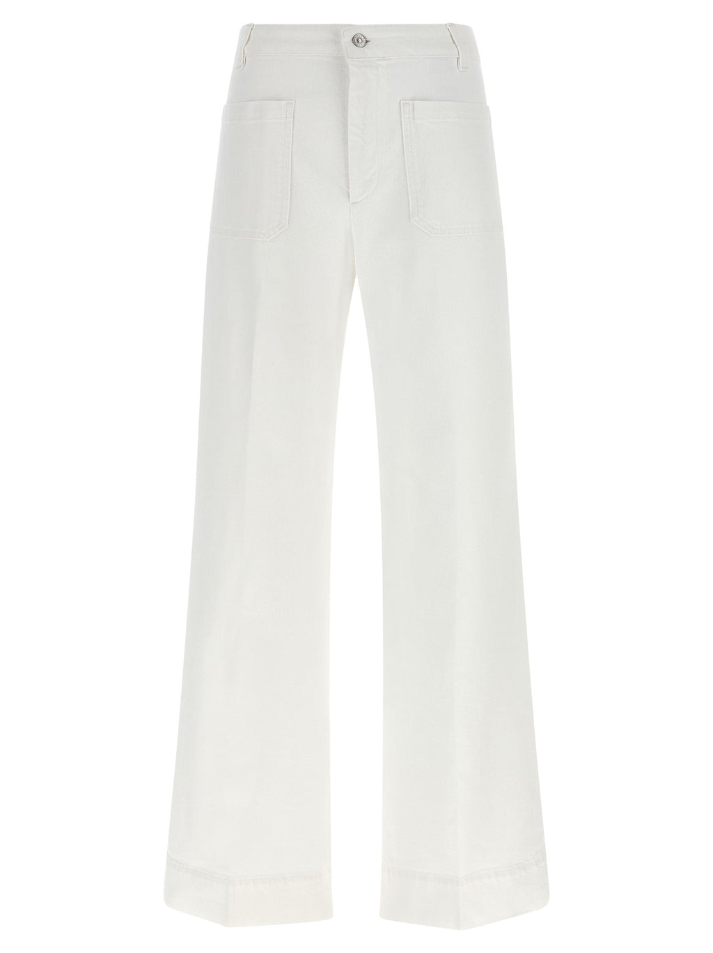 Victoria Beckham White Cotton Flared Jeans