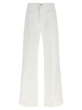 Victoria Beckham White Cotton Flared Jeans