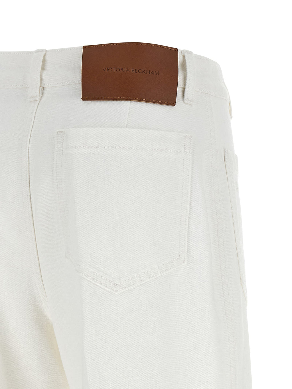 Victoria Beckham White Cotton Flared Jeans