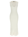 Ganni White Organic Cotton Long Dress